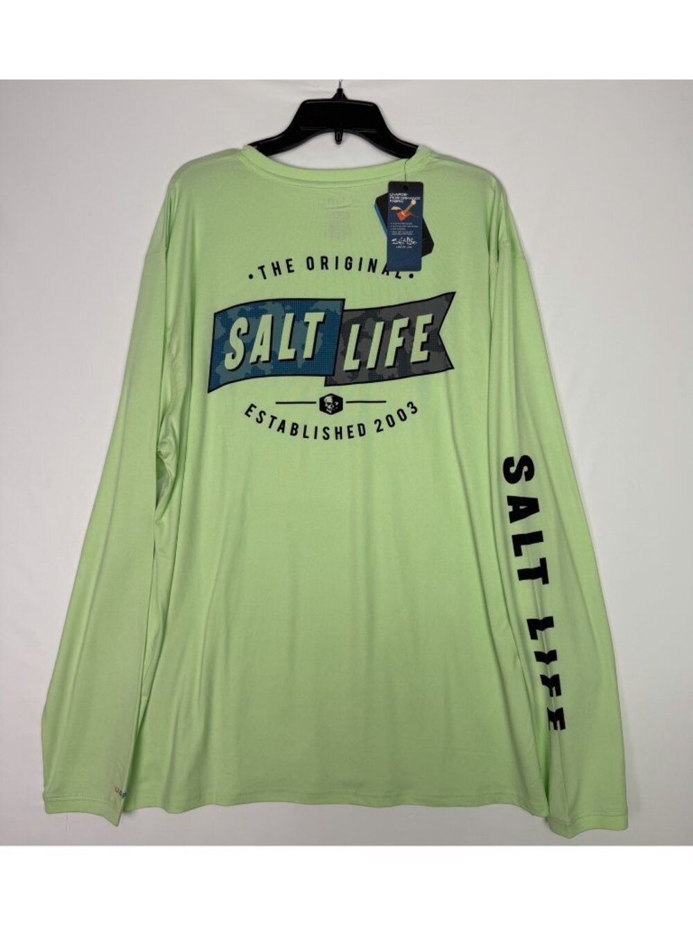 Salt Life Shirt Mens XXL 2XL Light Green Long Sleeve Performance UV Vapor NWT